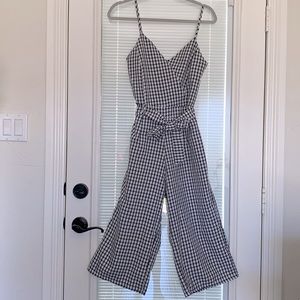 Checkered Pattern White and Blue Romper Unknown brand